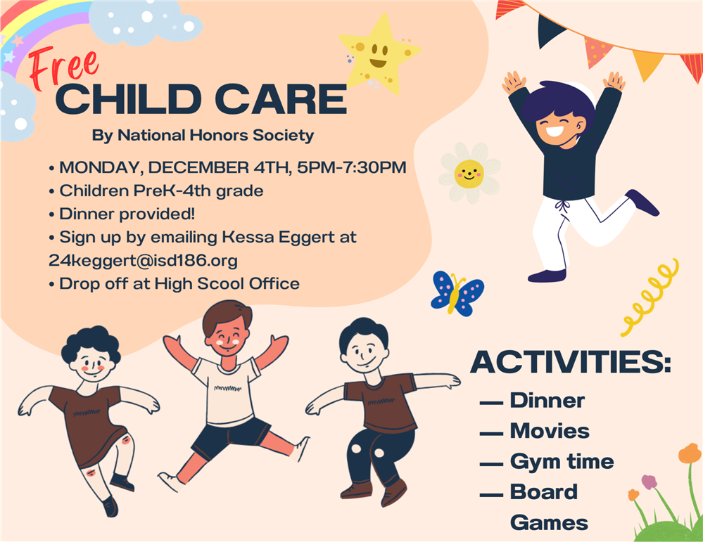 National Honor Society Free Childcare Opportunity